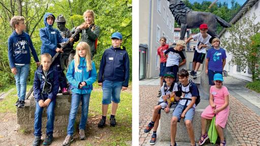 Einige der „Stadtdetektive“-Ferienpasskinder im August und September 2022