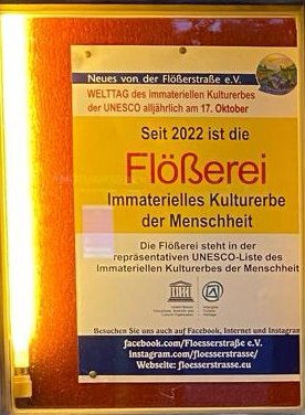 Plakat zum immateriellen Kulturerbe der Flößerei